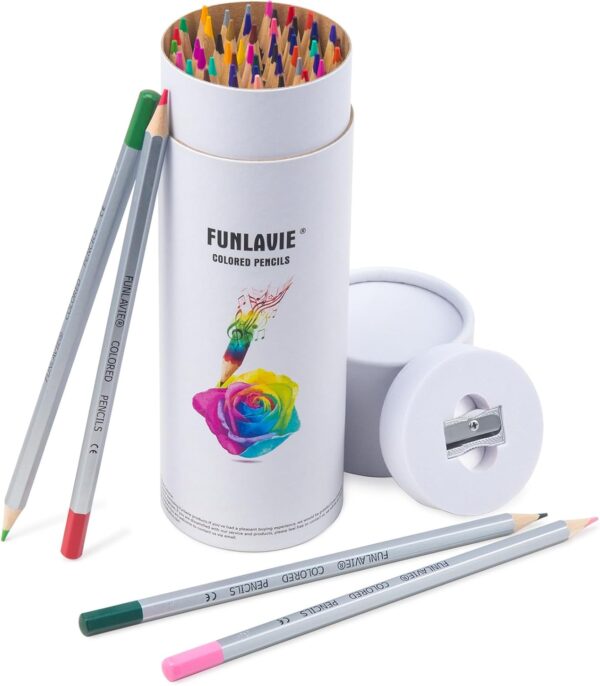 48 Colored Pencils Premium Art Drawing Set for Adults, Smooth Blending & Shading