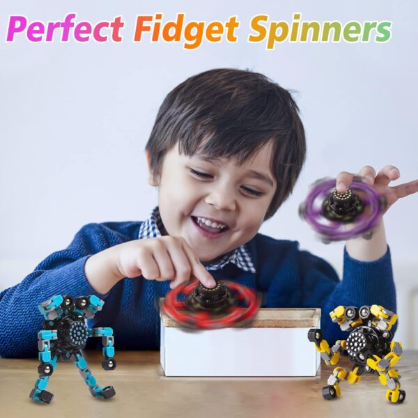 Transformable Fidget Spinners 4 Pcs for Kids & Adults, Stress Relief Toys - Image 8