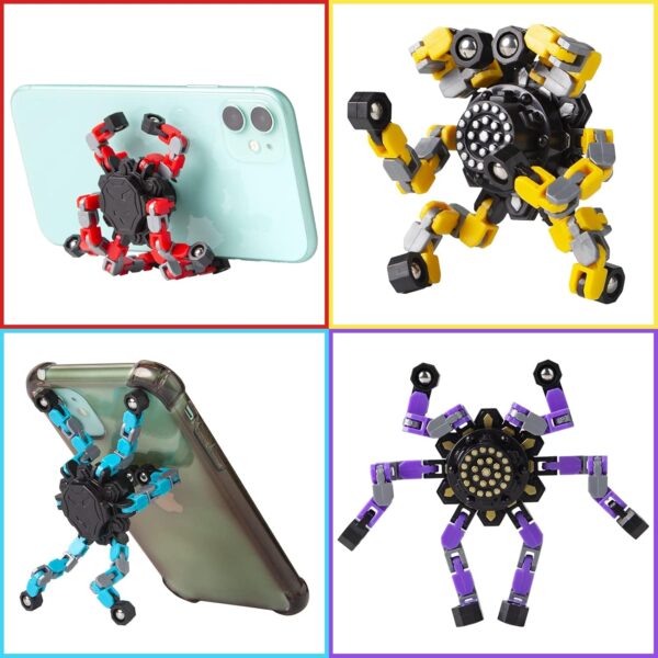 Transformable Fidget Spinners 4 Pcs for Kids & Adults, Stress Relief Toys - Image 4
