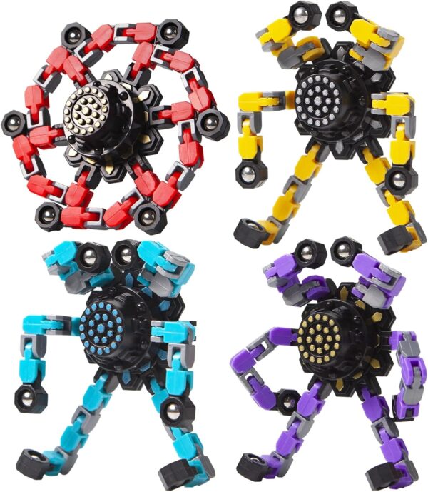 Transformable Fidget Spinners 4 Pcs for Kids & Adults, Stress Relief Toys - Image 5