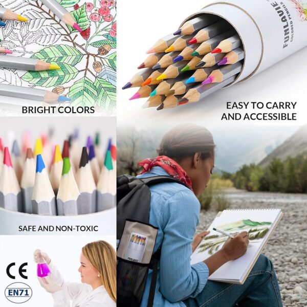 48 Colored Pencils Premium Art Drawing Set for Adults, Smooth Blending & Shading - Image 6