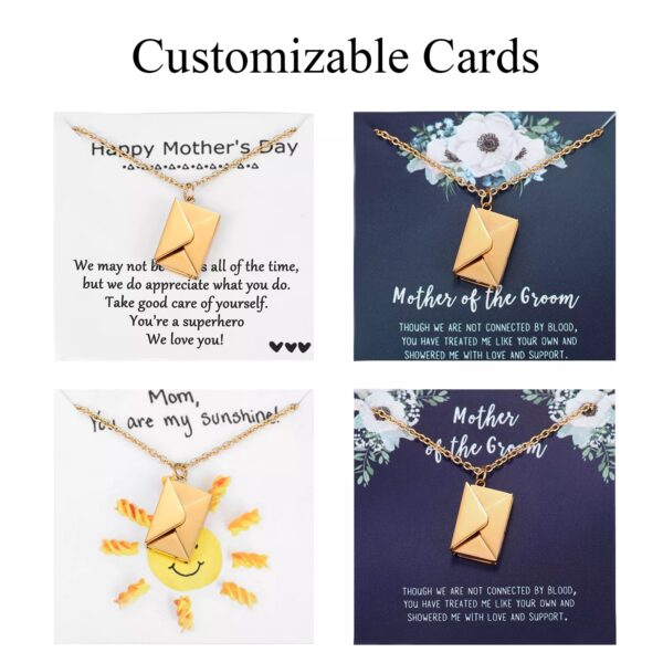 Custom Love Letter Envelope Pendant Necklace with Rose Gift Box - Image 10