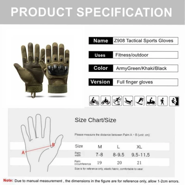 Tactical Gloves Shooting Touch Design Full Finger Sports Motorcycle Hunting - Image 3