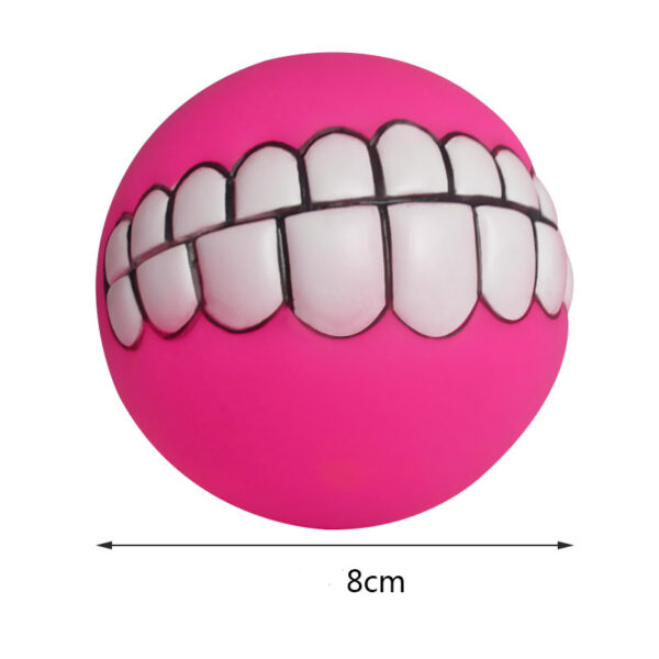 Funny Teeth Dog Chew Ball – Interactive Squeaky Toy for Pets - Image 3