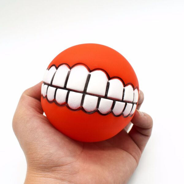 Funny Teeth Dog Chew Ball – Interactive Squeaky Toy for Pets - Image 4