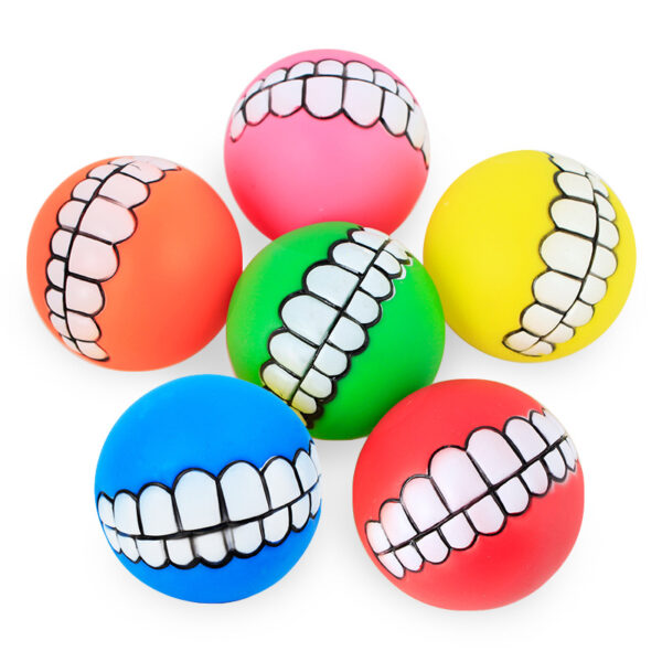 Funny Teeth Dog Chew Ball – Interactive Squeaky Toy for Pets - Image 5