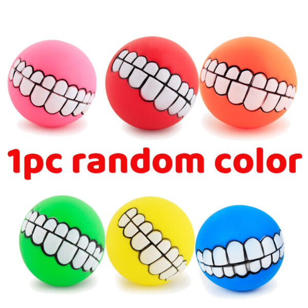Funny Teeth Dog Chew Ball – Interactive Squeaky Toy for Pets - Image 7