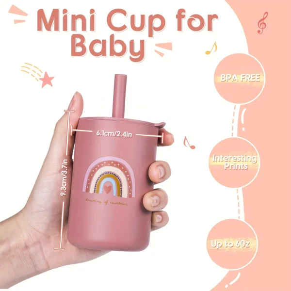 Silicone Baby Feeding Straw Cup - Leakproof & Anti-Hot Toddler Drinkware - Image 5