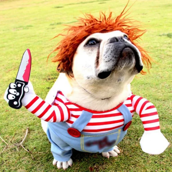 Comical Pet Cosplay Costume for Dogs and Cats – Funny Halloween Outfit with Hat - Image 2