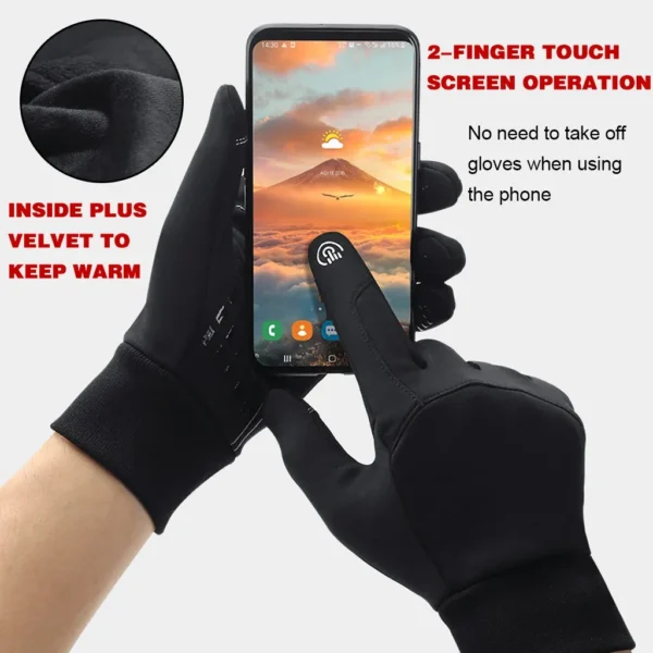 Men's and Women's Waterproof Touch Screen Winter Gloves - Image 2