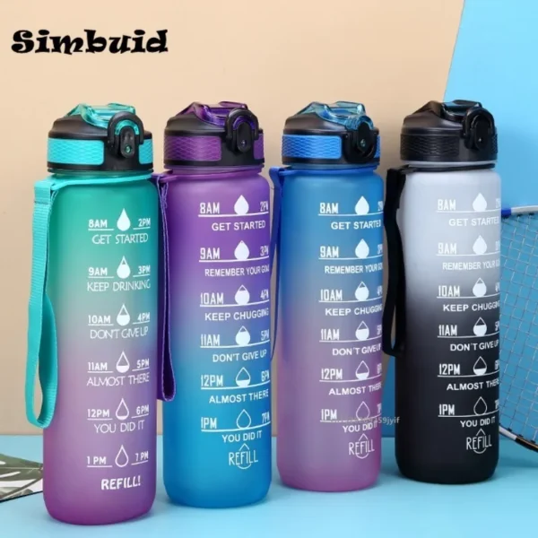 1 Liter Large Capacity Sports Water Bottle Leak Proof Colorful Plastic Cup Drinking Outdoor Travel Portable Gym Fitness Jugs - Image 5