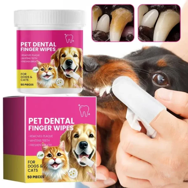 Pet Finger Teeth Cleaning Wipes - Oral and Gum Care for Dogs and Cats - Image 2