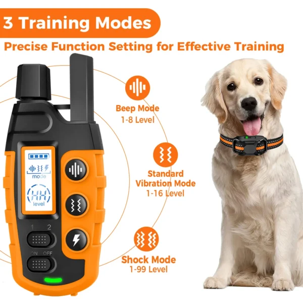 3300Ft Waterproof Electric Dog Training Collar with Remote for 5-120lbs Dogs - Image 2