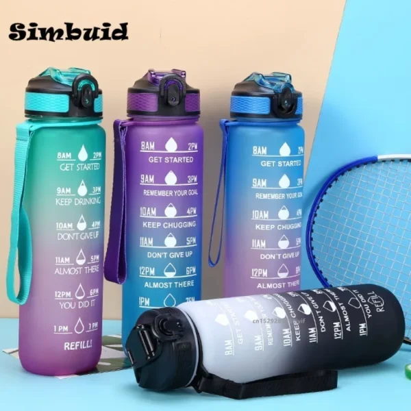 1 Liter Large Capacity Sports Water Bottle Leak Proof Colorful Plastic Cup Drinking Outdoor Travel Portable Gym Fitness Jugs - Image 4