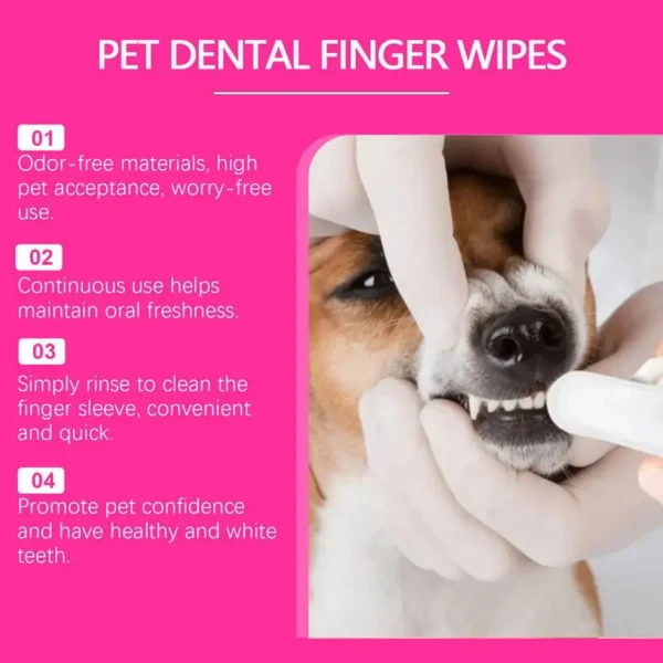 Pet Finger Teeth Cleaning Wipes - Oral and Gum Care for Dogs and Cats - Image 4