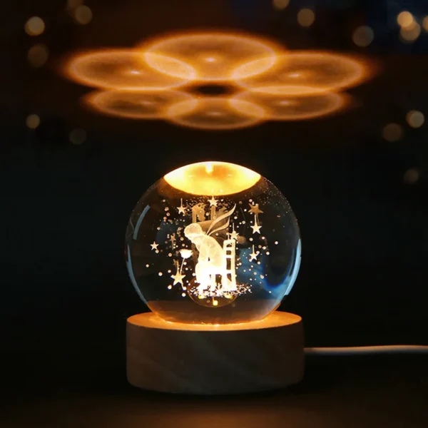 6cm 3D Crystal ball Crystal Planet Night Light Laser Engraved Solar System Globe Astronomy Birthday Gift Home Desktop Decoration - Image 2
