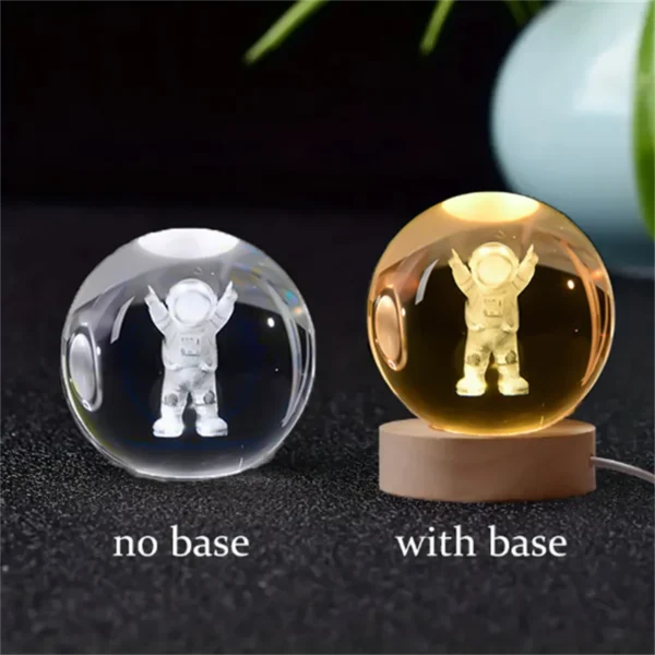 6cm 3D Crystal ball Crystal Planet Night Light Laser Engraved Solar System Globe Astronomy Birthday Gift Home Desktop Decoration - Image 3