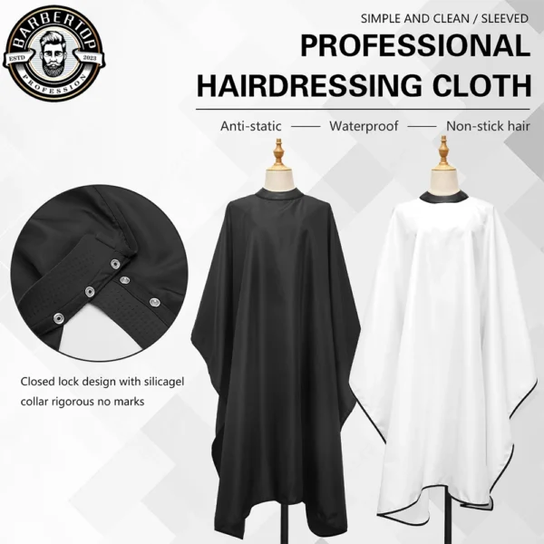 Barbershop Silicone Neckline Hairdressing Gown Buckle Waterproof Haircut Cloth Barbershop Non-slip Cape Styling Tools