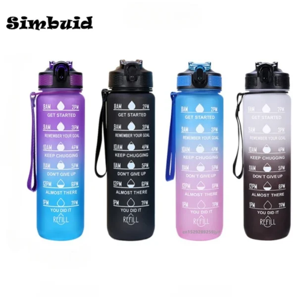 1 Liter Large Capacity Sports Water Bottle Leak Proof Colorful Plastic Cup Drinking Outdoor Travel Portable Gym Fitness Jugs - Image 2