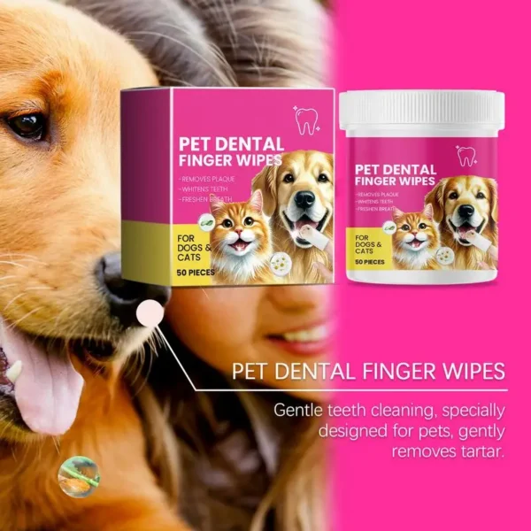 Pet Finger Teeth Cleaning Wipes - Oral and Gum Care for Dogs and Cats