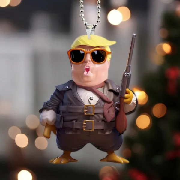 Funny US Presidential Pendant Keychain - Trump Glasses Prop
