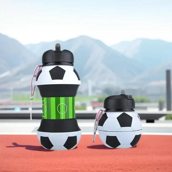 Foldable Football/basketball Silicone Water Bottle, Children/student Outdoor Sports Water Bottle. Supports Mass Customization - Image 6