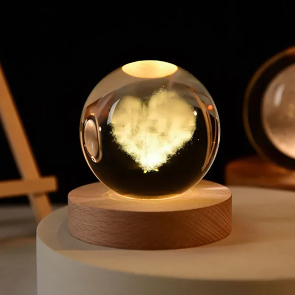6cm 3D Crystal ball Crystal Planet Night Light Laser Engraved Solar System Globe Astronomy Birthday Gift Home Desktop Decoration - Image 4