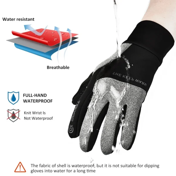 Winter Thermal Touch Screen Gloves Waterproof Windproof Heated Gloves - Image 3