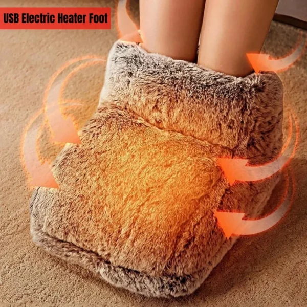 Washable USB Electric Foot Warmer - Heated Fleece Suede Cushion for Office