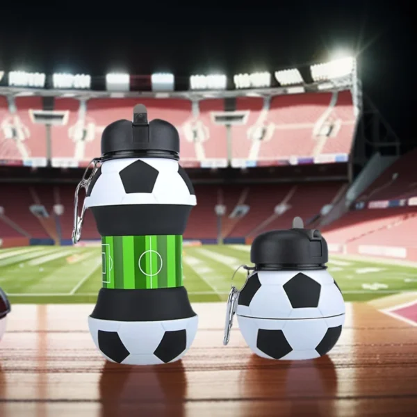 Foldable Football/basketball Silicone Water Bottle, Children/student Outdoor Sports Water Bottle. Supports Mass Customization - Image 2