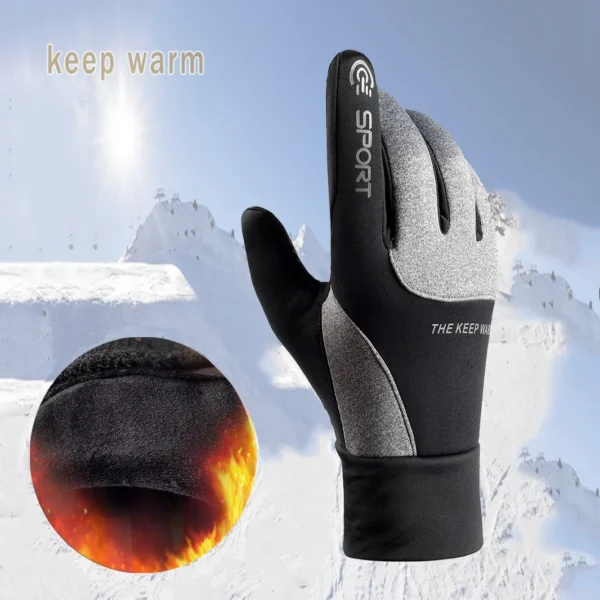 Winter Thermal Touch Screen Gloves Waterproof Windproof Heated Gloves - Image 2
