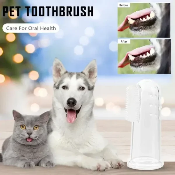 Pet Finger Toothbrush - Food Grade Silicone for Dog and Cat Teeth Cleaning - Image 4