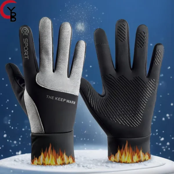 Winter Thermal Touch Screen Gloves Waterproof Windproof Heated Gloves