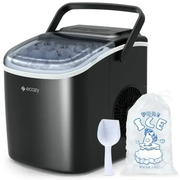Portable Countertop Ice Maker, 9 Cubes in 6 Minutes, Self-Cleaning