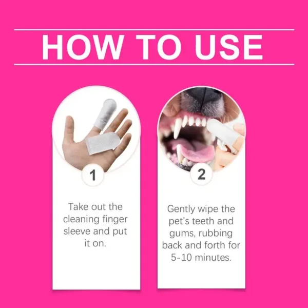Pet Finger Teeth Cleaning Wipes - Oral and Gum Care for Dogs and Cats - Image 5