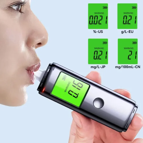 Rechargeable Digital Breathalyzer | Portable Alcohol Tester with High Accuracy