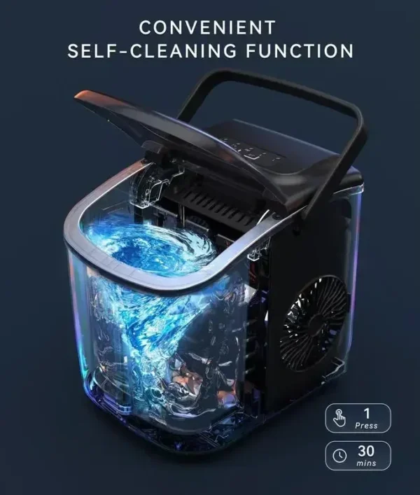 Portable Countertop Ice Maker, 9 Cubes in 6 Minutes, Self-Cleaning - Image 4