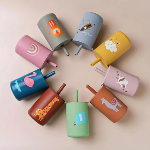 Silicone Baby Feeding Straw Cup - Leakproof & Anti-Hot Toddler Drinkware - Image 3