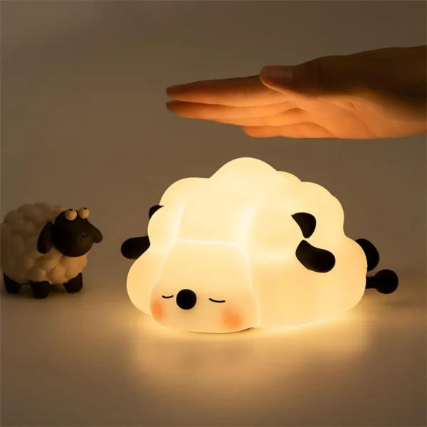 LED Silicone Night Light - Cute Sheep, Panda, Rabbit - Rechargeable Kids Lamp - Image 4