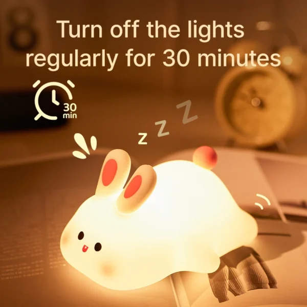 LED Silicone Night Light - Cute Sheep, Panda, Rabbit - Rechargeable Kids Lamp - Image 6