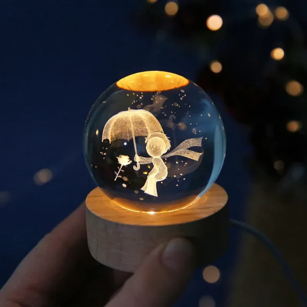 6cm 3D Crystal ball Crystal Planet Night Light Laser Engraved Solar System Globe Astronomy Birthday Gift Home Desktop Decoration - Image 6
