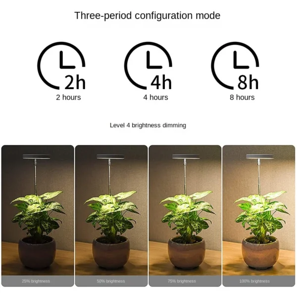 Plant Grow Light,LED Full Spectrum Growing Lamp for Indoor Plants,Succulents,Mini Bonsai,Small Plants,Height Adjustable,Timer - Image 2