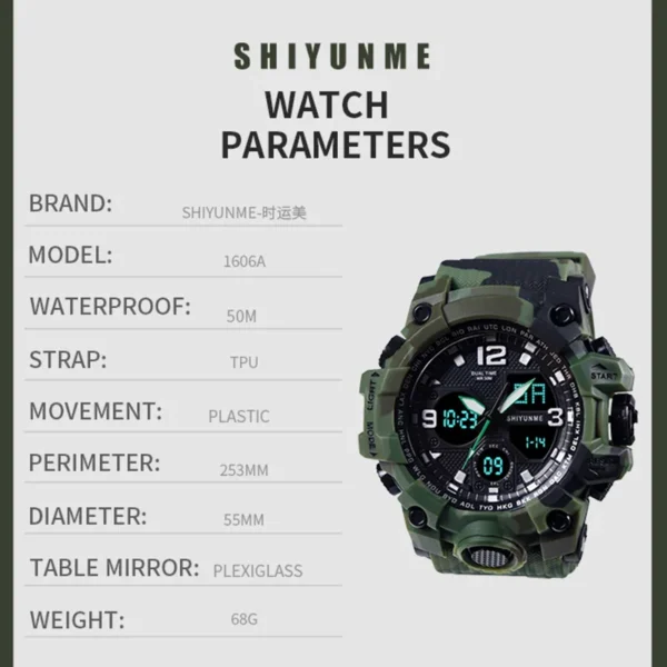Luxury Men's LED Digital Quartz Watch, Military Sports Waterproof Wristwatch - Image 3