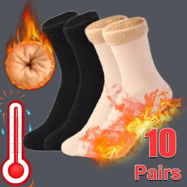 New Women Winter Thicken Warm Short Socks Thermal Cashmere Wool Socks Nylon Snow Velvet Boots Home Floor Calcetines Mujer - Image 2
