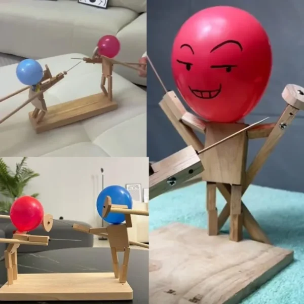 Balloon Bamboo Man Battle Game: Fast-Paced Wooden Fighter with Inflatable Head - Image 3