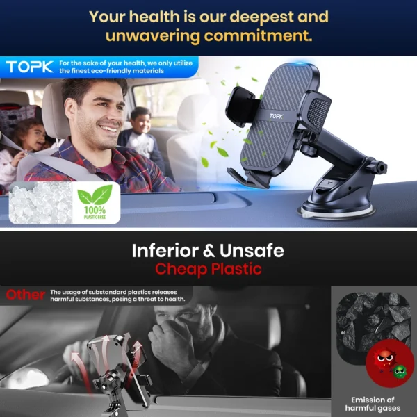 Super Stable Car Phone Holder – Dashboard, Windscreen, Air Vent Mount for All Mobile Phones - Image 6