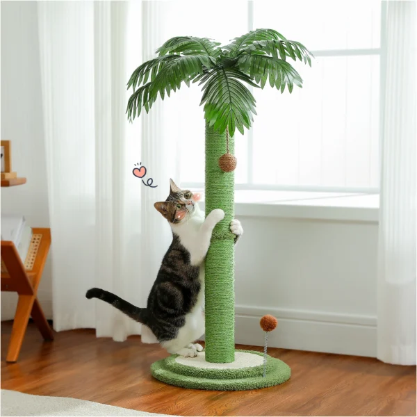 Cat Scratching Post Cat Scratcher for Large Cats with Interactive Balls Sisal Covered Kitten Scratch Posts for Indoor Cats - Image 5