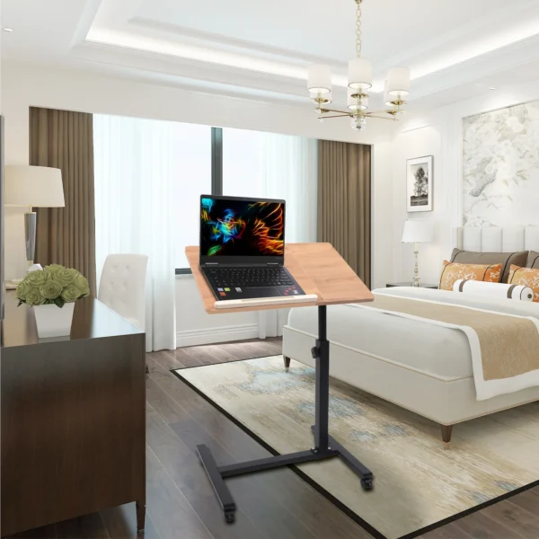 Adjustable Laptop Desk 360° Rotating Tabletop Mobile Stand Home Office Tray Standing Rolling Study Table Computer Workstation - Image 4
