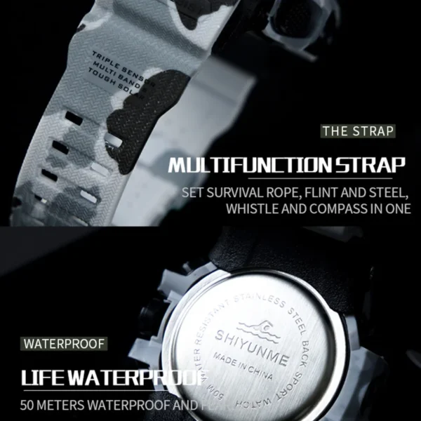 Luxury Men's LED Digital Quartz Watch, Military Sports Waterproof Wristwatch - Image 5