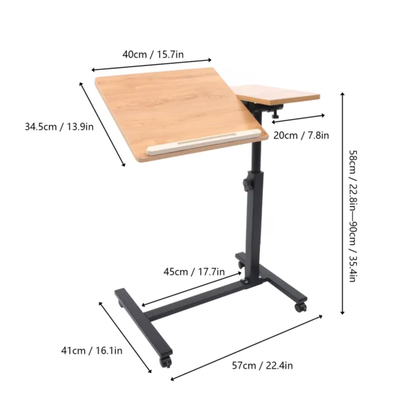 Adjustable Laptop Desk 360° Rotating Tabletop Mobile Stand Home Office Tray Standing Rolling Study Table Computer Workstation - Image 5